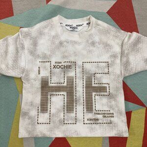 Xoch Off-Shoulder T-shirt for Kids – White & Brown